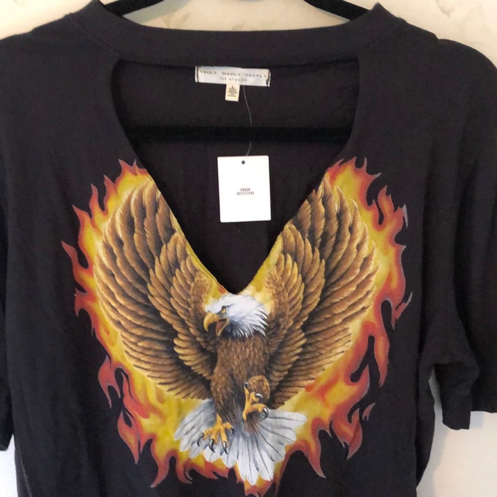 urban outfitters choker neck graphic tee